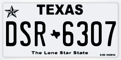 TX license plate DSR6307