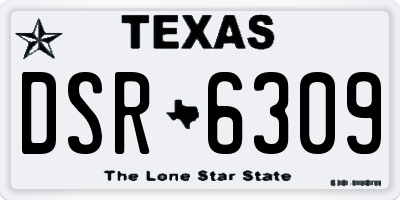 TX license plate DSR6309