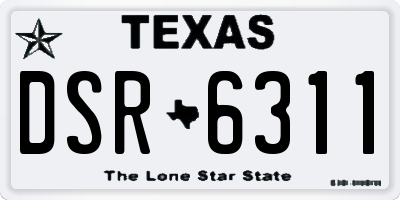 TX license plate DSR6311