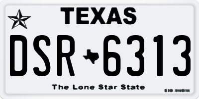 TX license plate DSR6313