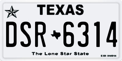 TX license plate DSR6314