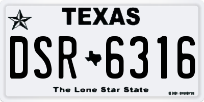 TX license plate DSR6316