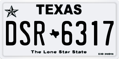 TX license plate DSR6317