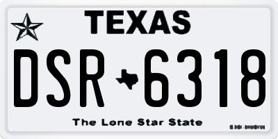 TX license plate DSR6318