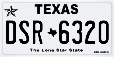 TX license plate DSR6320