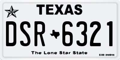TX license plate DSR6321