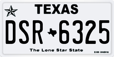 TX license plate DSR6325