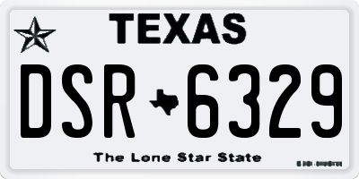 TX license plate DSR6329