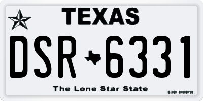 TX license plate DSR6331