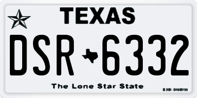 TX license plate DSR6332