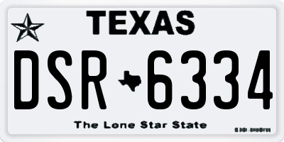 TX license plate DSR6334