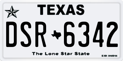 TX license plate DSR6342