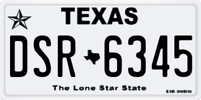 TX license plate DSR6345