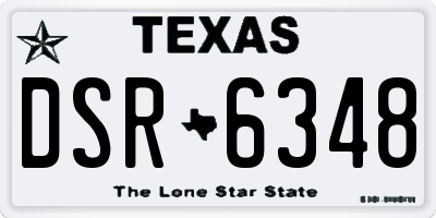 TX license plate DSR6348
