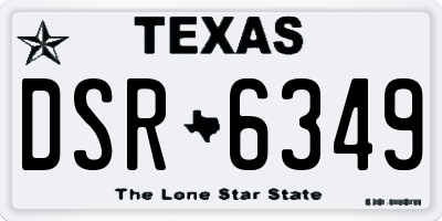 TX license plate DSR6349