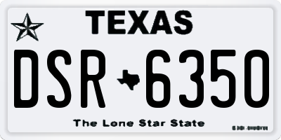 TX license plate DSR6350