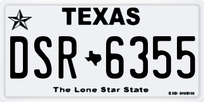 TX license plate DSR6355