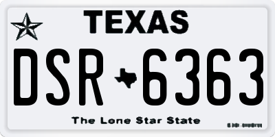 TX license plate DSR6363