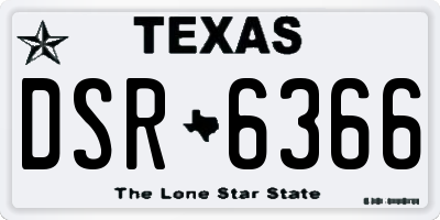 TX license plate DSR6366