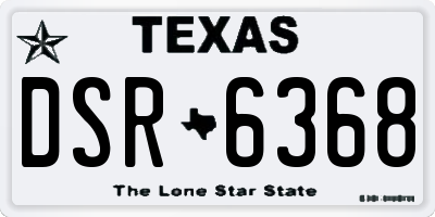 TX license plate DSR6368