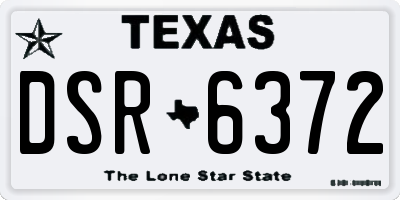 TX license plate DSR6372