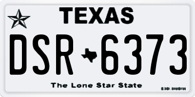 TX license plate DSR6373
