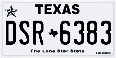 TX license plate DSR6383
