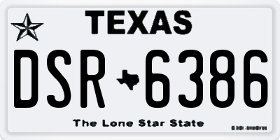 TX license plate DSR6386