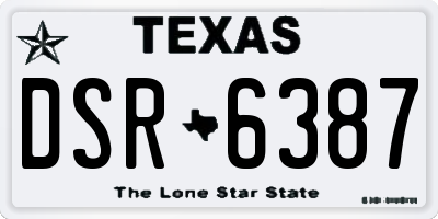 TX license plate DSR6387