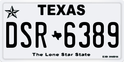 TX license plate DSR6389