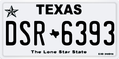 TX license plate DSR6393