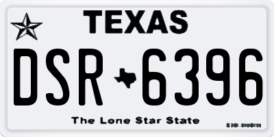 TX license plate DSR6396
