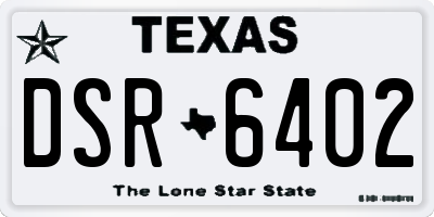 TX license plate DSR6402