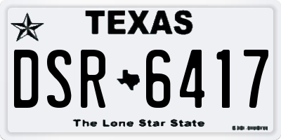 TX license plate DSR6417