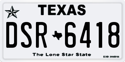 TX license plate DSR6418