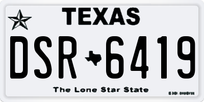 TX license plate DSR6419
