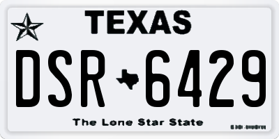 TX license plate DSR6429