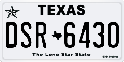 TX license plate DSR6430