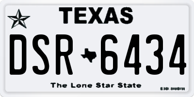 TX license plate DSR6434