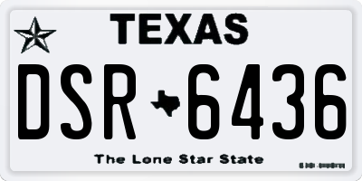 TX license plate DSR6436