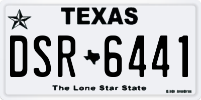 TX license plate DSR6441