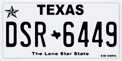 TX license plate DSR6449