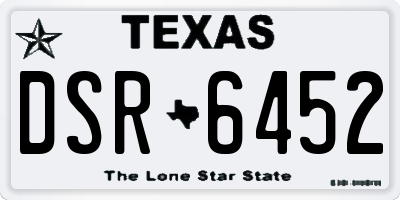 TX license plate DSR6452