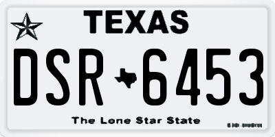 TX license plate DSR6453