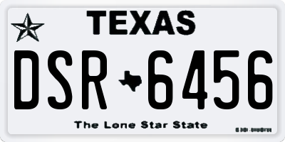 TX license plate DSR6456