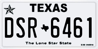 TX license plate DSR6461