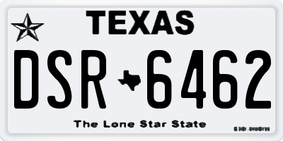 TX license plate DSR6462
