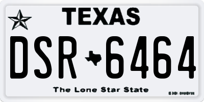 TX license plate DSR6464