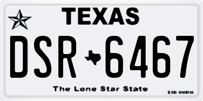 TX license plate DSR6467