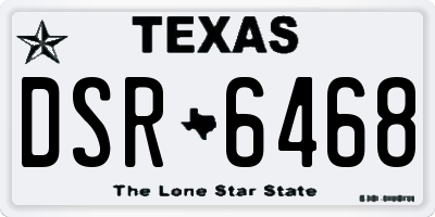 TX license plate DSR6468